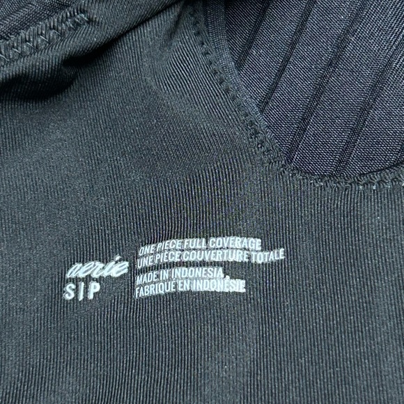 Aerie Ribbed Shine One Shoulder One Piece Swimsuit Black Size Small - Picture 3 of 5